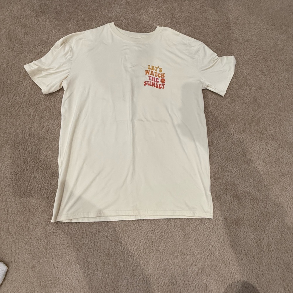 SHEIN Cream Short Sleeve Tee with Graphic